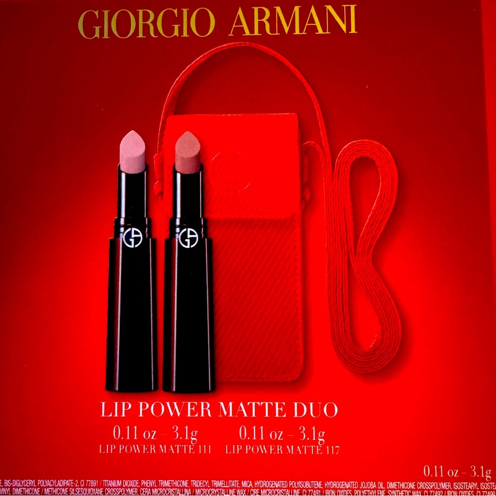 New Giorgio Armani Lip Power Matte Duo Set